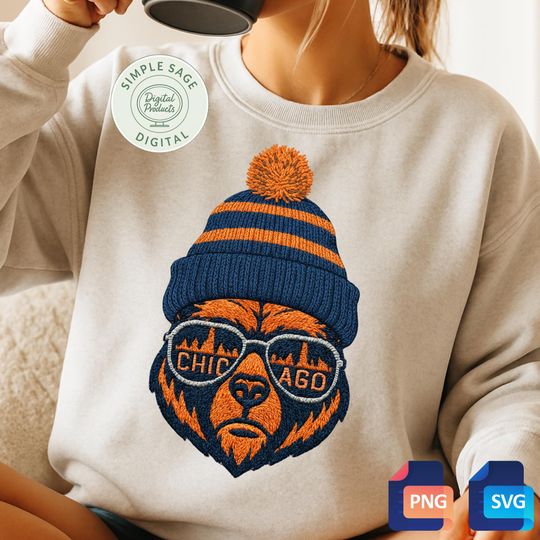 Discover Chicago Bears Football Embroider Sweatshirts, Fun and Retro Chicago Game Day Gift