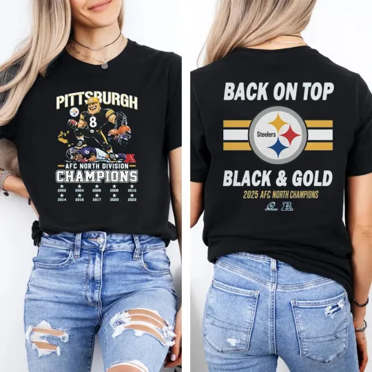 Discover Pittsburgh Steeler 2025 AFC North Division Champions TShirt