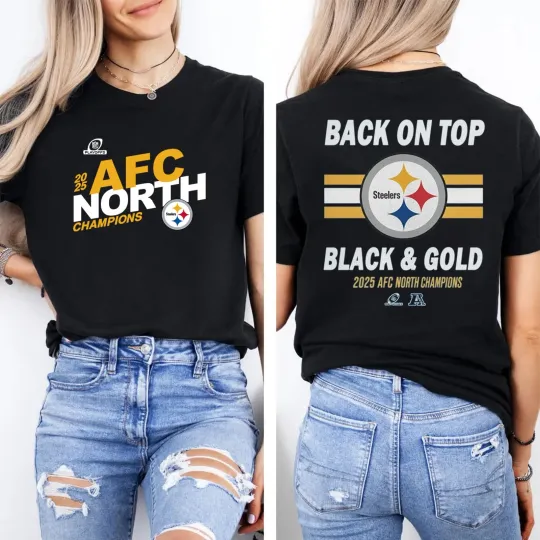 Discover Pittsburgh Steeler 2025 AFC North Division Champions TShirt
