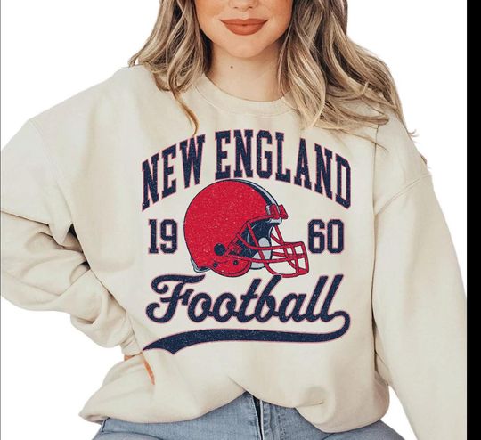 Discover Vintage Style New England Sweatshirt and Hoodie,  Retro Football Fan  Sweater