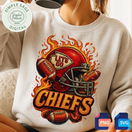 Discover Chiefs Football Embroider Sweatshirts, Football Fan Gift