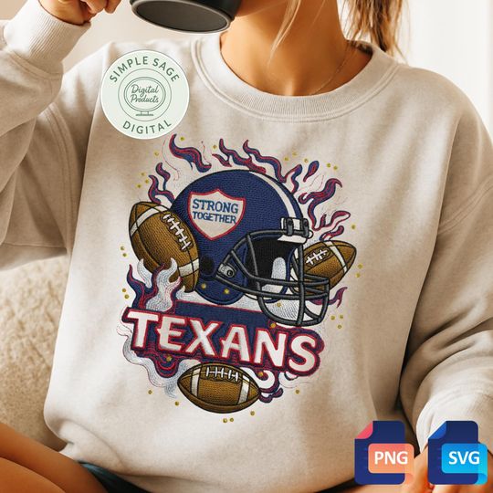 Discover Texans Football Helmet Embroider Sweatshirts, Football Fan Gift