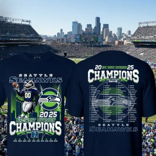 Discover Seattle Seahawks 2025 Nfc West Division Champions Shirt 2026 football Fan Apparel