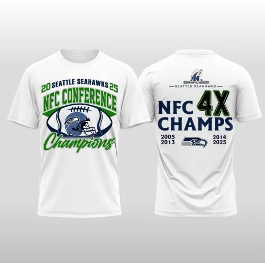 Discover Seattle Seahawks 2026 NFC Conference Champions 4X Hoodie Shirt