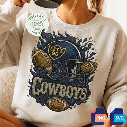 Discover Cowboys Football Helmet Embroider Sweatshirts, Football Fan Gift