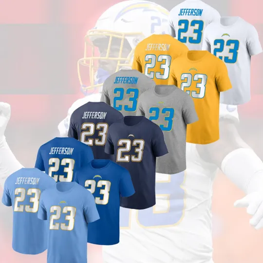 Discover HOT!! Tony Jefferson #23 Los Angeles Chargers 2025 Player Name & Number for Fans