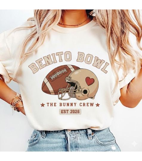 Discover Benito Bowl Bunny Shirt, Retro Football Tee, Cute Game Day T-Shirt