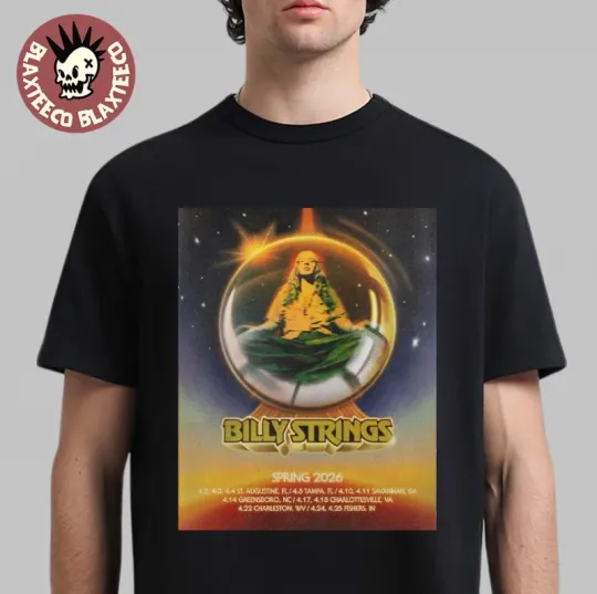 Discover Billy Strings Spring 2026 Tour On April North America City Dates T-Shirt