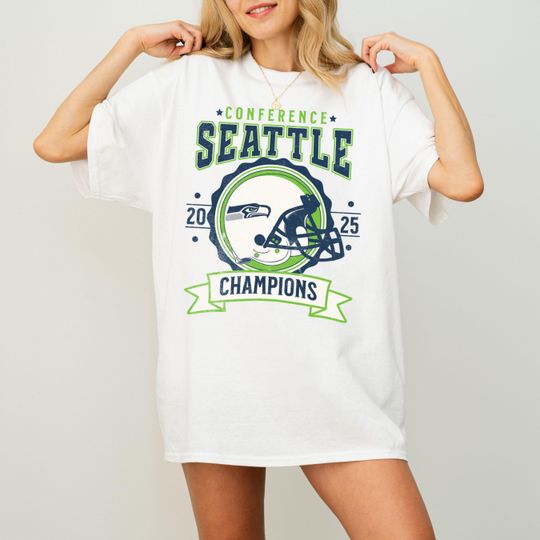Seattle Football Conference Champions 2025 T-Shirt, Vintage Seahawk Shirt, Retro Seahawk Football Champs Tee, Super Bowl 2026