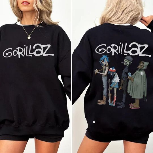 Discover Gorillaz Inspired Double Sided Sweatshirt for Music Fans