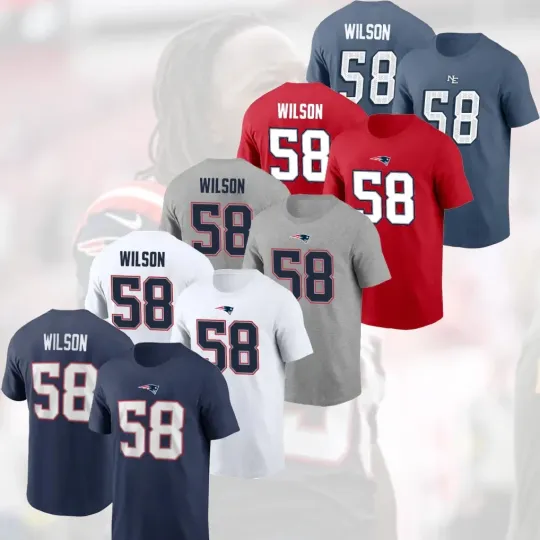 Discover Jared Wilson #58 New England Football 2025 Name & Number Gift for Fans