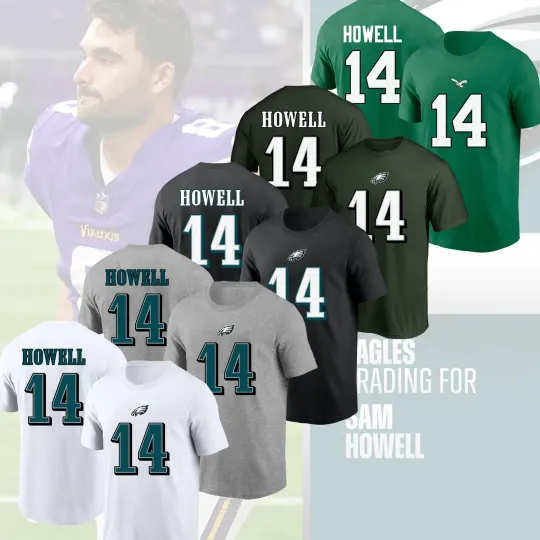 Discover Welcome Sam Howell #14 Philadelphia Football 2025 Player Name & Number Gifts