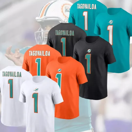 Tua Tagovailoa #1 Miami Football 2025 Player Name & Number For Fan