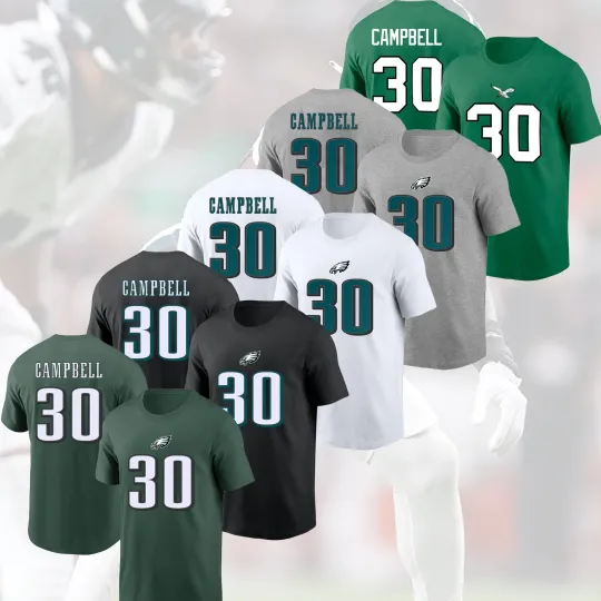Discover Jihaad Campbell #30 Philadelphia Football 2025 Player Name & Number Fan Gifts