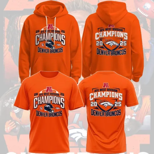 Discover NEW ITEM ! Denver Broncos 2025 AFC West Division Champions Orange 2Side FREESHIP