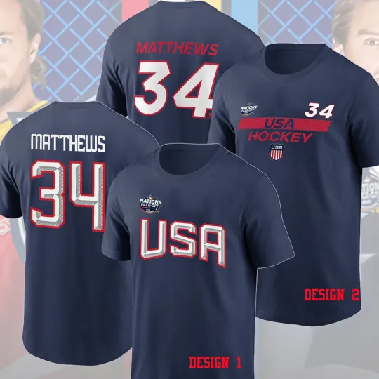 Discover Auston Matthews #34 Name & Number Hockey 4 Nation Gift For Fans