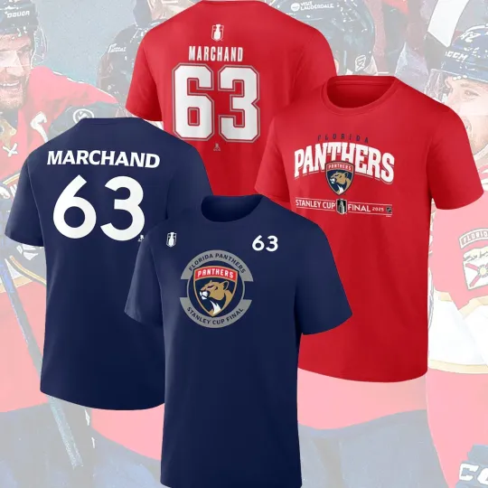 Discover Brad Marchand #63 Florida 2025 Cup Final Name & Number