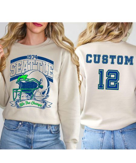 Discover We The Champs Custom Seattle Football Kids & Adults Apparel, Personalized Champion Seattle Fan Outfit, Youth and Adult Matching, Seattle 12s