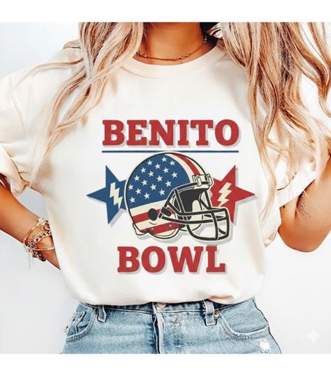 Discover Benito Bowl Shirt  Retro Football Helmet Tee, Patriotic Game Day T-Shirt