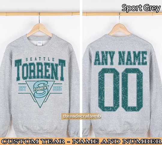 Discover Customized Seattle Torrent Double Sided Sweatshirt for Hockey Fans