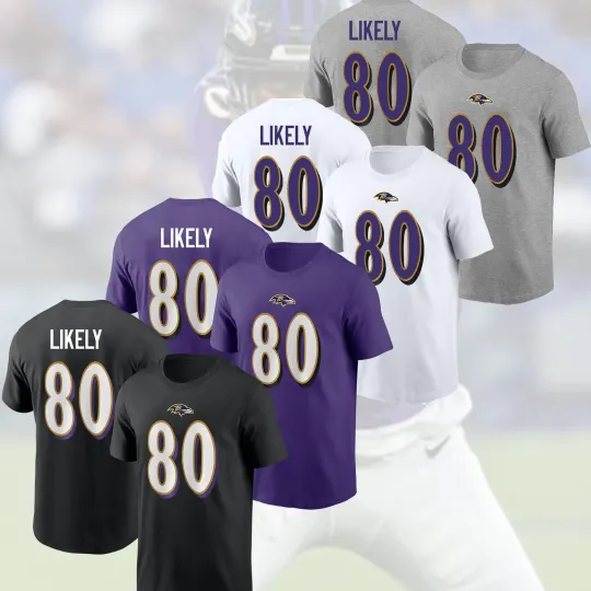 Discover Isaiah Likely #80 Baltimore Football 2025 Player Name & Number for Fan