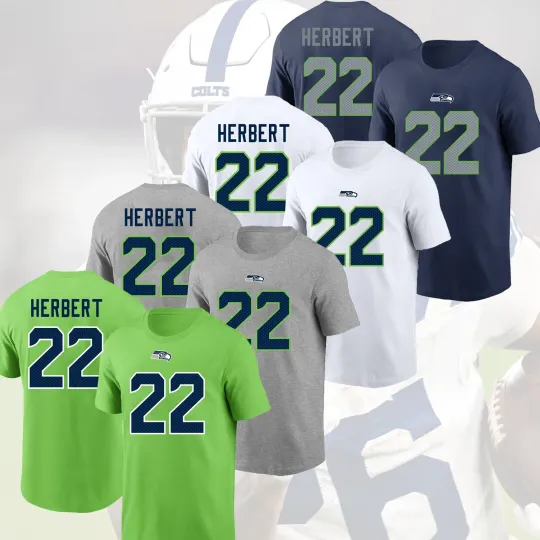 Discover Khalil Herbert #22 Seattle Football 2025 Player Name & Number Fan Gifts