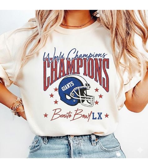 Discover Benito Bowl LX World Champions Shirt, Vintage Football Fan Crewneck, Funny Game Day Sports Gift