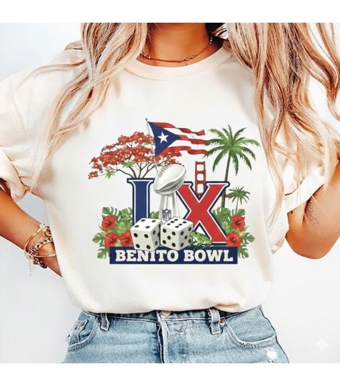 Discover Benito Bowl LX Shirt  Funny Football Game Day Tee, Retro Sports Fan T-Shirt Gift