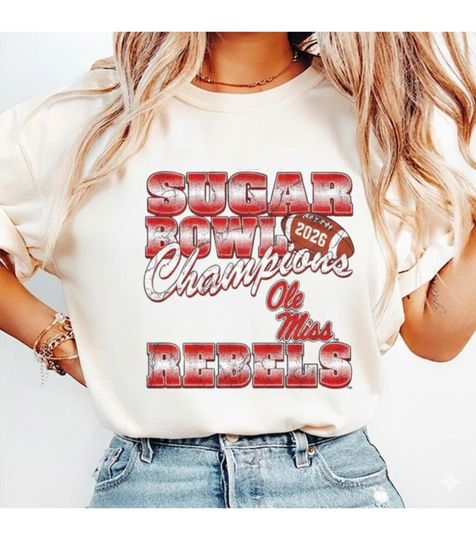 Sugar Bowl Champions Shirt, Ole Miss Rebels 2026 Football Tee, Vintage College Game Day Fan Gift