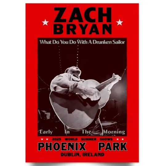 Discover Zach B Ryan Concert Poster 2025 Print Dublin Vertical Premium Matte Poster