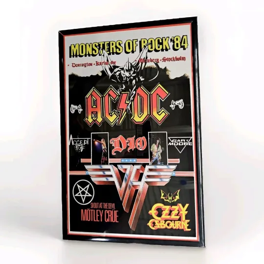 Monsters Of Rock 1984 Concert Poster - Framed Vertical Premium Matte Poster