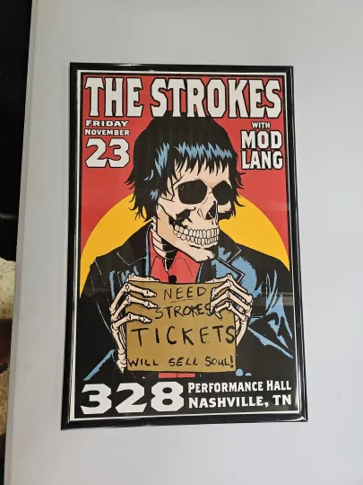 The Strokes Nashville Framed Concert Poster