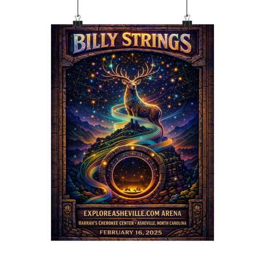 Discover Billy Strings | 2/16/25 | Asheville, NC | Concert Poster  | N5