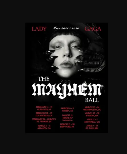 Ld ga The Mayhem Ball North American Tour 2026 Poster