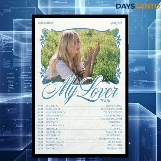 Discover NEW Claire Rosinkranz Spring 2026 My Love Tour Poster Home Decor, Wall Art