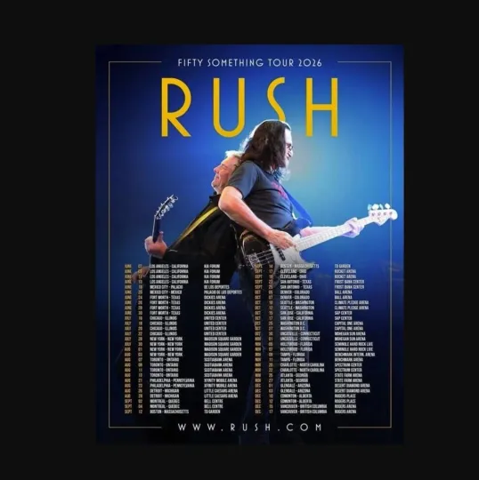 Discover Rush 2026 Fifty Something Tour Poster