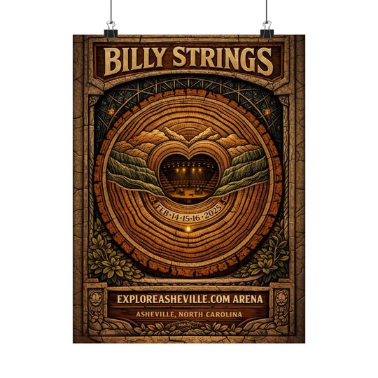 Discover Billy Strings | 2/14/25 - 2/16/25 | Asheville, NC | Concert Poster  | Weekend 2 V1
