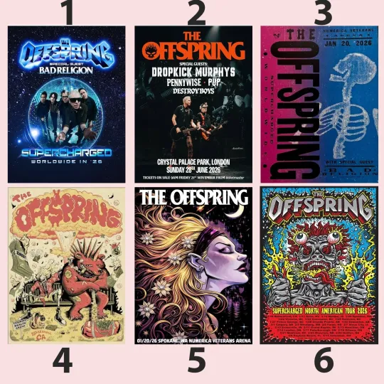 The Offspring Supercharged Tour 2026 Punk Rock Concert Poster
