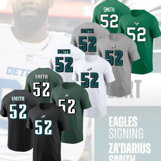 Discover HOT! Za'Darius Smith #52 Philadelphia Eagles 2025 Player Name & Number Fan Gifts