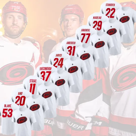 Discover Carolina 2025 Breakaway Away: Svechnikov, Aho, Staal, Jankowski,Blake