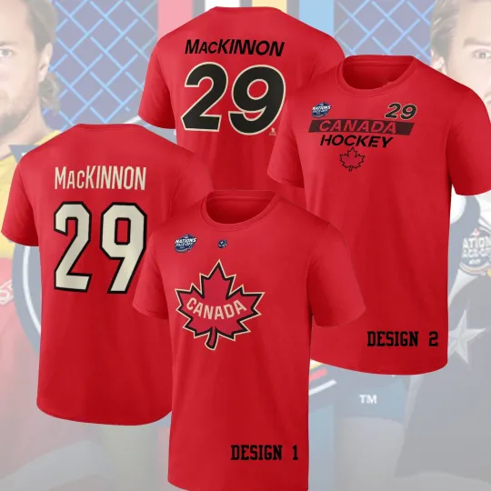 Discover Canada Nathan MacKinnon Name & Number Hockey 4 Nation Gift For Fans
