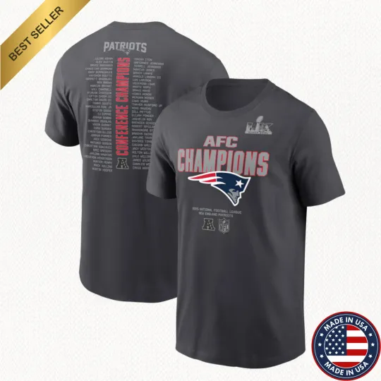 Discover New England Patriots 2025-2026 AFC Champions Roster T-Shirt Gift For Fan