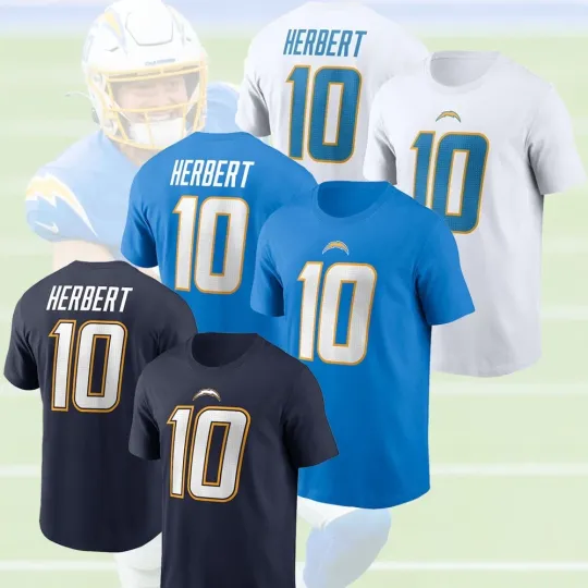 Discover Justin Herbert #10 Los Angeles Chargers Player Name & Number For Fans