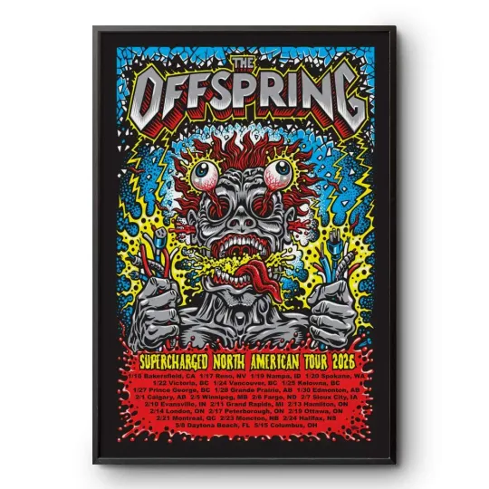 Discover The Offspring Supercharged North American Tour 2026 Poster