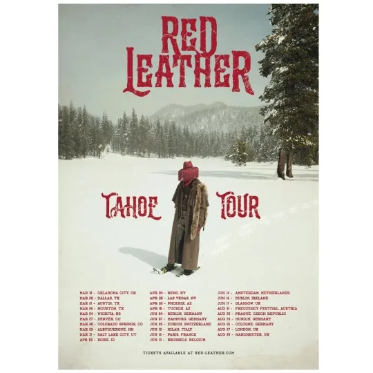 Discover Red Leather Tahoe Tour 2026 Winter Concert Dates Poster