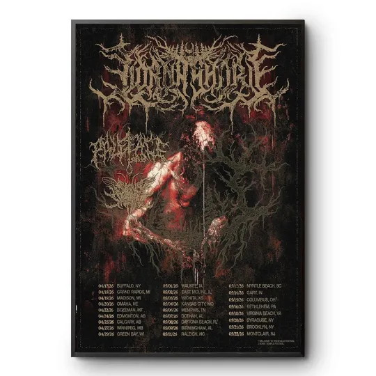 Discover Extreme Metal North America 2026 Tour Dates Schedule Wall Art Poster