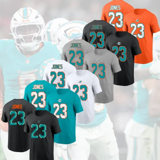 Discover HOT SALE !! Jack Jones #23 Miami Dolphins 2025 Player Name & Number Gift For Fan