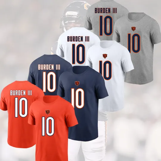 Discover HOT HOT!! Luther Burden III #10 Chicago Bears 2025 Player Name & Number for Fan