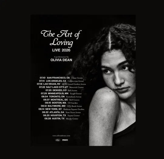 Discover Olivia Dean North America Tour 2026 Poster