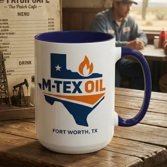 Discover M-Tex Oil Texas Logo Mug Landman Tv Show Patch Cafe | Accent Coffee Mug  15oz